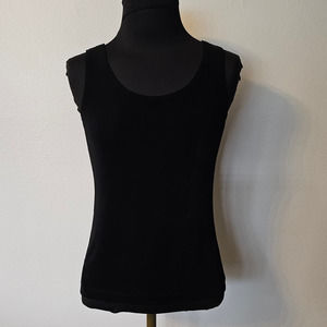 EUC *Chico's Travelers* Women's Black Slinky Scoop Neck Tank Top 1 M/8